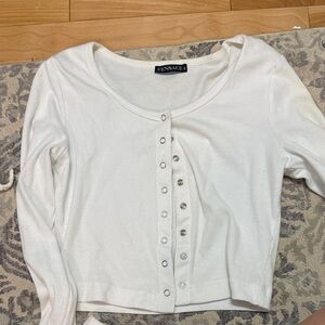 Women's White Button-Up Top
